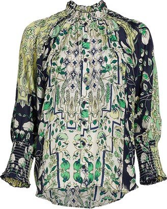 Maria Cher Bariloche Juliet Floral Silk Blouse