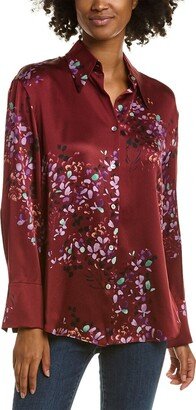 Forsythia Ruched Silk Blouse