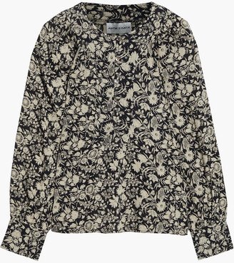 Amel floral-print cotton-gauze blouse