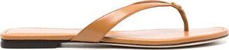 Thong-Strap Leather Flip Flops