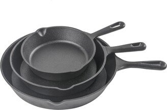 Cast Iron 3-Piece Skillet 1 Set