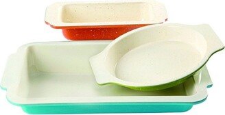 ColorSplash Imbue 3 Piece Carbon Steel Nonstick Bakeware Set in Assorted Colors