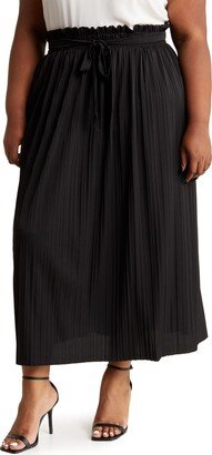 Forgotten Grace Paperbag Waist Pleated Midi Skirt