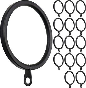 Meriville 14 Pcs 2-Inch Inner Diameter Metal Flat Curtain Rings With Eyelets