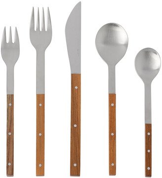 Teak & Stainless Steel Five-Pack T Cutlery Set