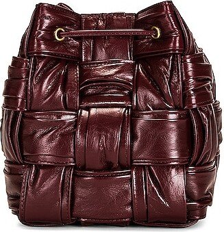 Small Cross Body Bucket Bag in Burgundy