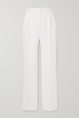 Pleated Twill Straight-leg Pants - Ivory