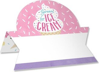 Big Dot of Happiness Scoop Up The Fun - Ice Cream - Sprinkles Party Tent Buffet Card - Table Setting Name Place Cards - Set of 24