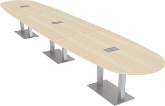 Skutchi Designs, Inc. 16 Person Powered Modular Boval Shaped Conference Table Metal Bases