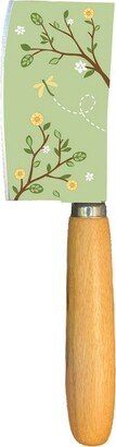 Laser Etched Beechwood Cheese Knife, Woodland Collection, Green