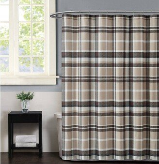 Paulette Plaid Shower Curtain Taupe