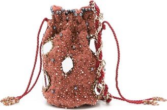 Mimi crystal-embellished bucket bag