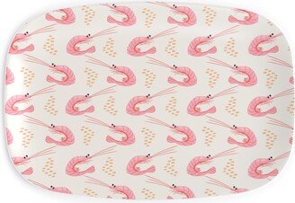 Serving Platters: Zigzag Shrimps - Pink Serving Platter, Pink