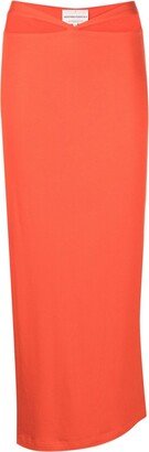 Lama Jouni Cut-Out Ribbed Maxi Skirt