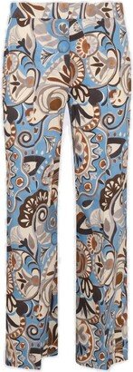 'S Max Mara All-Over Printed Cropped Trousers-AB