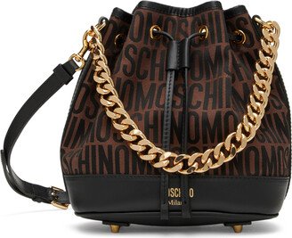 Brown All-Over Logo Bucket Bag