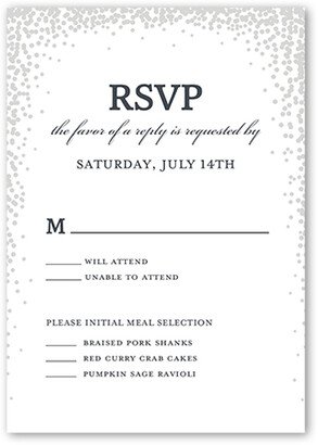 Rsvp Cards: Sparkling Moment Wedding Response Card, White, Matte, Pearl Shimmer Cardstock, Square