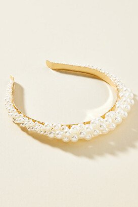 By Anthropologie Pearl Cluster Crown Headband-AA