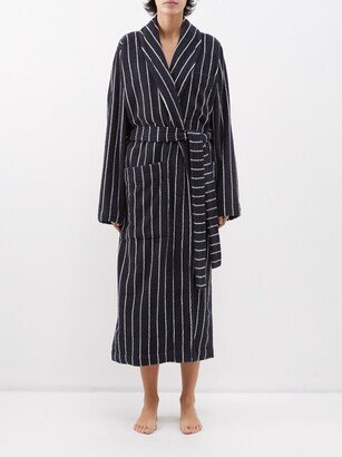 Striped Cotton-terry Bathrobe-AB