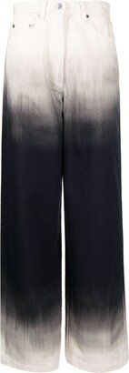 Ombré-Effect Wide-Leg Jeans