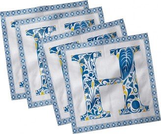 Letter H Set of 4 Napkins, 18 x 18