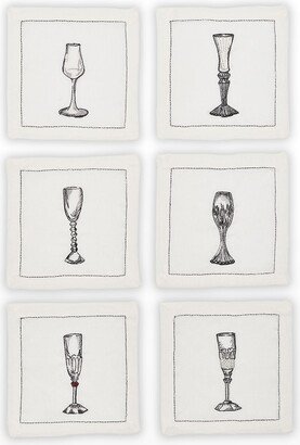 Baccarat x Kim Seybert Bubbles Cocktail Napkins, Set of 6