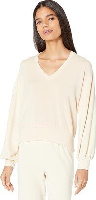 V-Neck Pullover (Ecru) Women's Clothing-AA