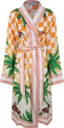 Printed Silk Robe-AB