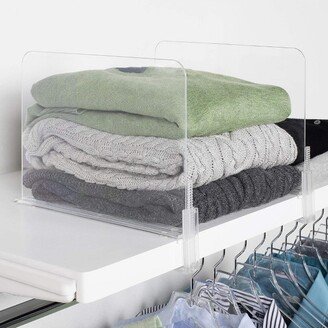 Acrylic Closet Shelf Divider and Separator- Great for Storage and Organization in Bedroom, Bathroom, Kitchen and Office Shelves, Clear