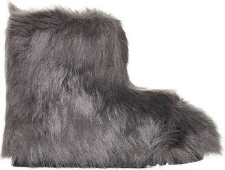 Faux-Fur Round-Toe Ankle Boots-AA