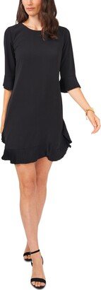 Petite Pleated-Trim Shift Dress