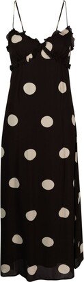 Maye polka-dot georgette midi dress