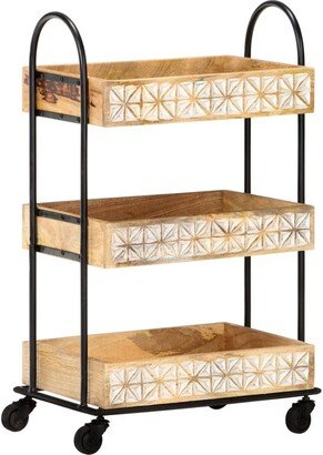 3-Tier Kitchen Trolley 18.1x11.8x29.9 Solid Mango Wood