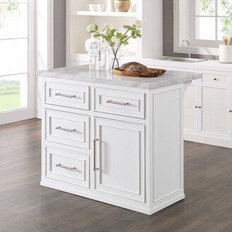 Crosley Furniture Cutler Faux Marble Top Kitchen Island