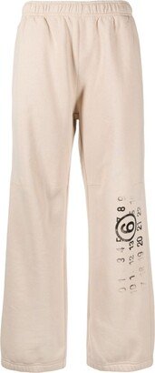 Numbers-Motif Cotton-Blend Track Pants