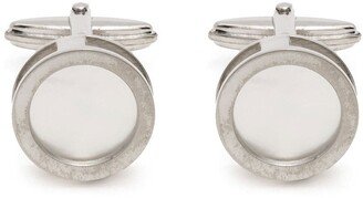 Round Enamel-Detail Cufflinks