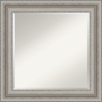 Parlor Silver-tone Framed Bathroom Vanity Wall Mirror, 25.5 x 25.50