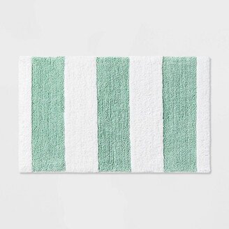 Rugby Striped Kids' Bath Rug Teal - Pillowfort™