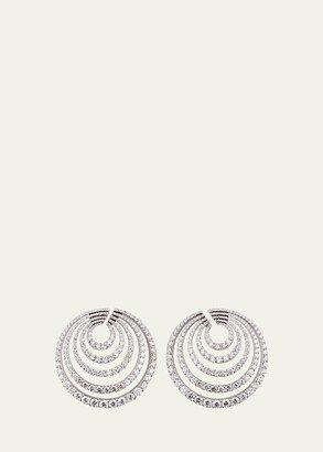 White Gold Spiral Earrings with Diamonds