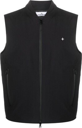 Embroidered Logo Zipped Waistcoat