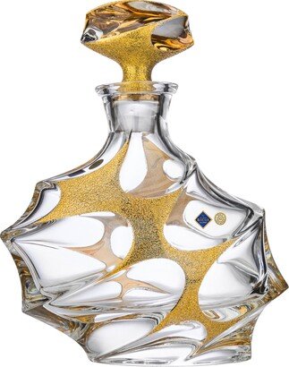 Bohemia Jihlava Js31993 24 Oz 10-Inch Crystal Calypso Decanter With Golden Ice