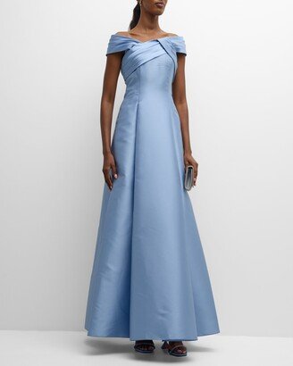 Mikado Pleated Gown