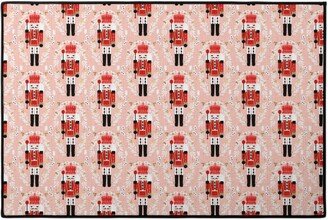 Door Mats: Nutcracker Christmas - Pink Door Mat, Pink