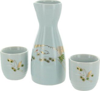 Gold Cranes Japanese Sake Set