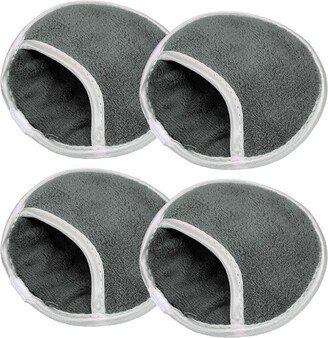 Unique Bargains Cleansing Daily Face Wash Sponges Exfoliating Fingers Glove 4 Pcs Gray