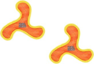 DuraForce Jr Boomerang Tiger Orange-Yellow, 2-Pack Dog Toys