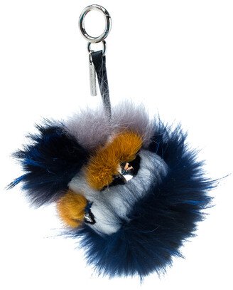 Multicolor Crystal-Eyed Fur Monster Bag Charm