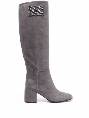 Knee-High Suede Boots-AA