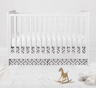 White/Gray Diamond Crib/Toddler Bed Skirt