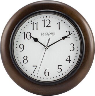 La Crosse Clock 404-2625 10 Solid Wood Analog Wall Clock